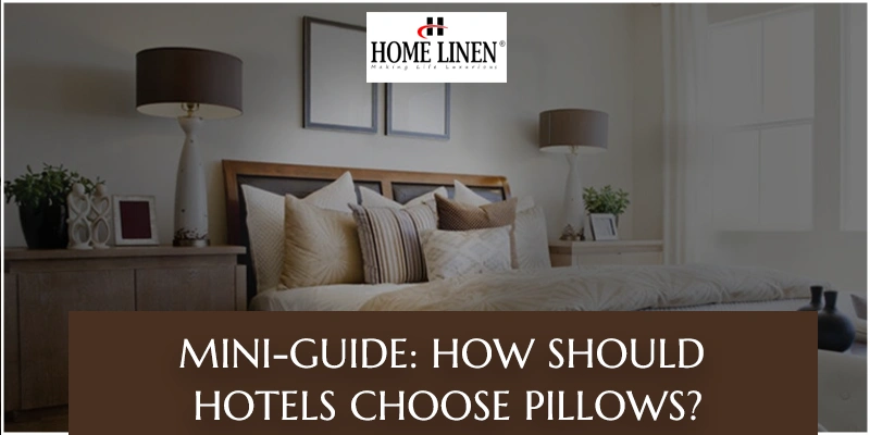 Beautiful soft hotel pillows neatly stacked on a bed